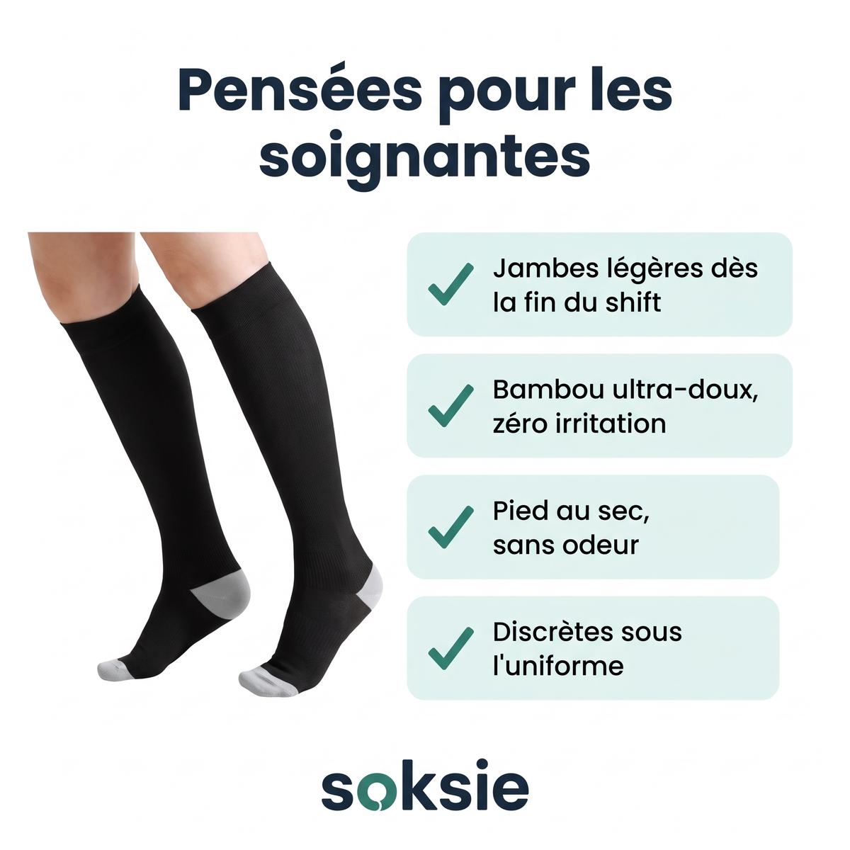 Bénéfices des chaussettes Soksie pour les soignantes (v2)